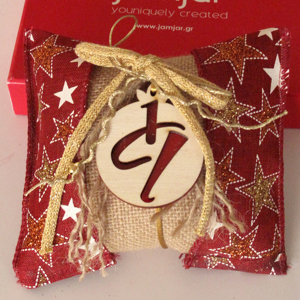 Χειροποίητο μαξιλάρι γουρι κόκκινο - διακοσμητικό, χριστουγεννιάτικα δώρα, γούρια - 2