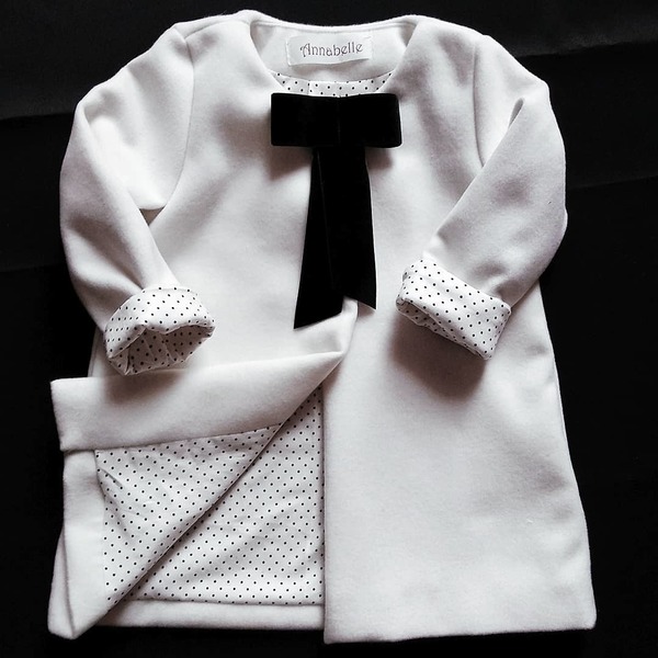 Παλτό παιδικό με τσέπες και βελουτε φιόγκο - παιδικά ρούχα - 3