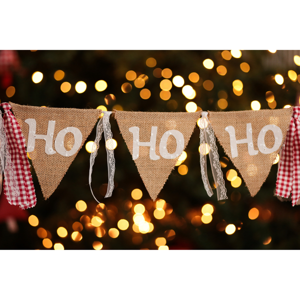 Ho Ho ho σημαιάκι - Χριστουγεννιάτικο banner - άγιος βασίλης