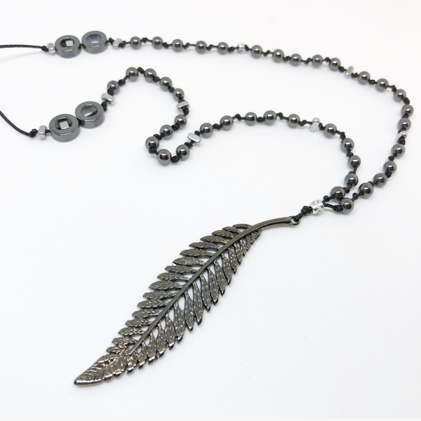Feather necklace - χάντρες, Black Friday