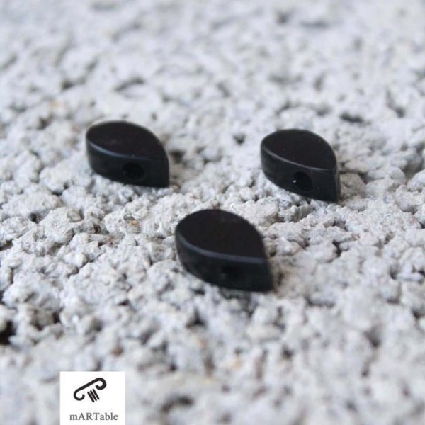 Tear Drop Granite Necklace-Χειροποίητο Κρεμαστό από Μαύρο Γρανίτη! - ασήμι, επιχρυσωμένα, κοντά, gift idea - 4