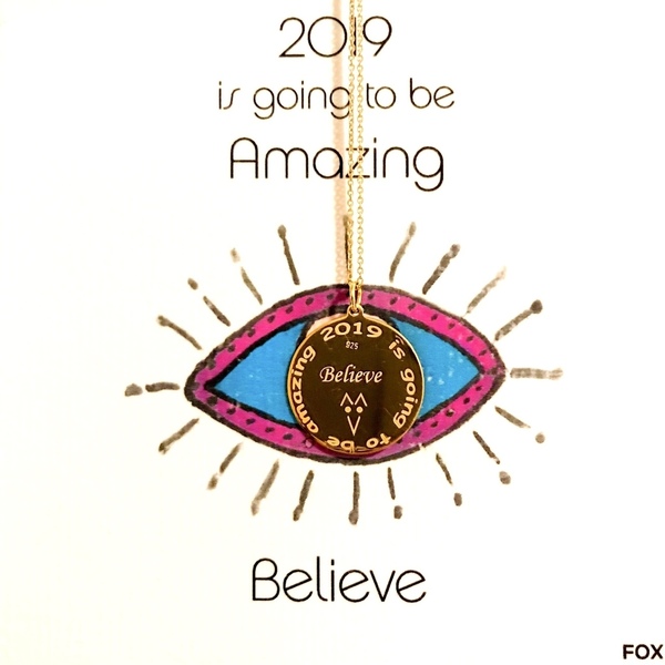 2019 is going to be amazing..Believe! - charms, επιχρυσωμένα, ασήμι 925, evil eye - 2