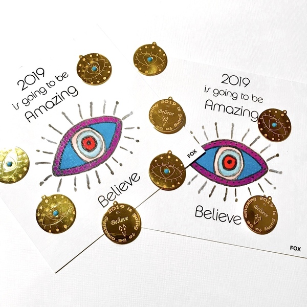 2019 is going to be amazing..Believe! - charms, επιχρυσωμένα, ασήμι 925, evil eye - 4