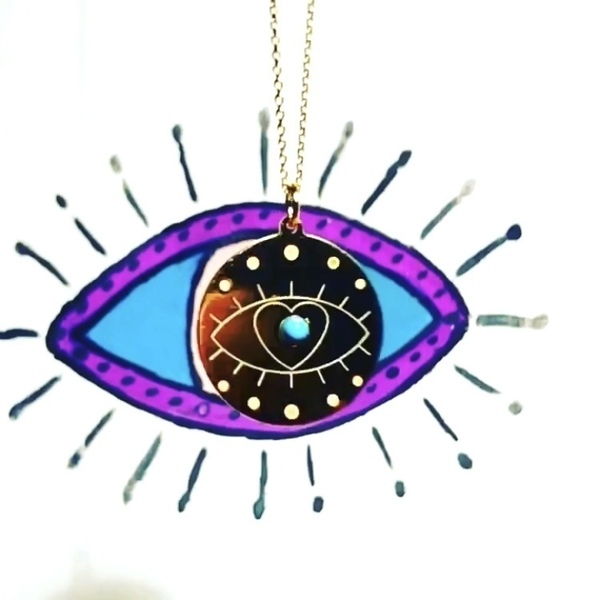 2019 is going to be amazing..Believe! - charms, επιχρυσωμένα, ασήμι 925, evil eye - 5