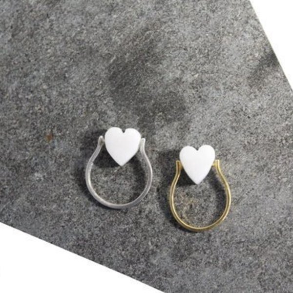 "P o t o s" Heart Marble Ring-Χειροποίητο Δαχτυλίδι από ασήμι 925 και μάρμαρο! - ασήμι, gift idea - 2