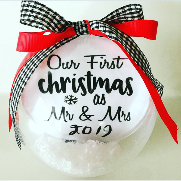 Christmas ball "Mr & Mrs" - mr & mrs, στολίδια