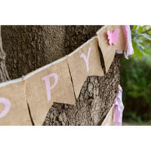 Σημαιάκι γενεθλίων με πεταλούδες ✿ Happy Birthday - κορίτσι, γιρλάντες, διακοσμητικά - 2