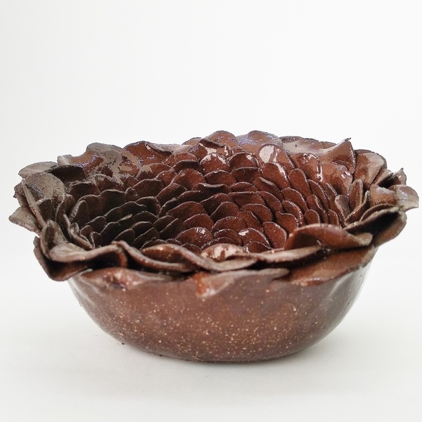 Limited Edition Flower Collection_Chocolate Table Decoration Flower with Gold touches - βάζα & μπολ - 3