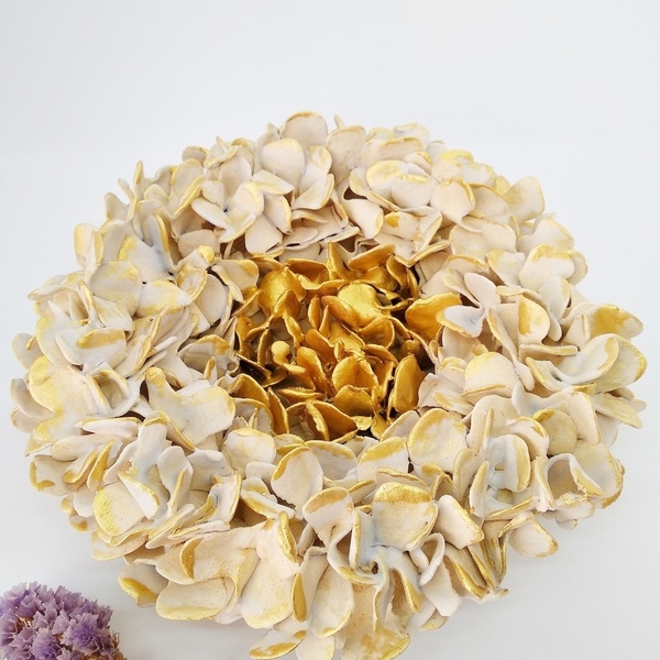 Limited Edition Flower Collection_Wall Decoration Flower with Gold touches & Porcelain slip - δώρα γενεθλίων, δώρα για γυναίκες - 2