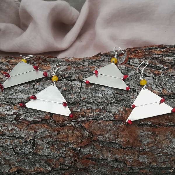 Σκουλαρίκια χριστουγεννιάτικο ελατάκι. Christmastree earrings - αλπακάς, κρεμαστά, γάντζος, χριστουγεννιάτικα δώρα - 3