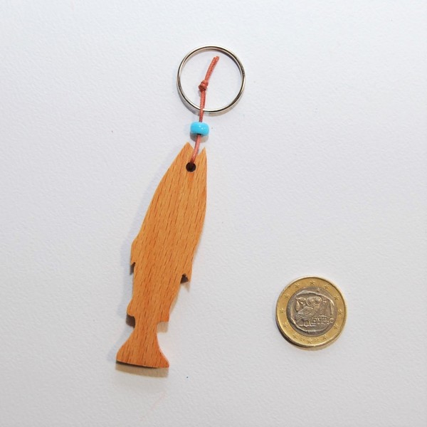 Ξύλινο μπρελόκ ψάρι - ξύλο, ψάρι, χειροποίητα, ξύλινα - 2