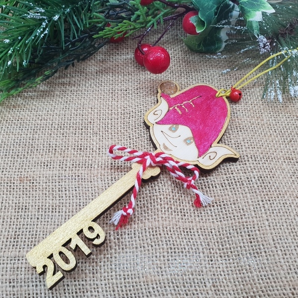 Κλειδί- γούρι 2019 | Άταχτο ξωτικό των Χριστουγέννων - κρεμαστά, γούρια - 2