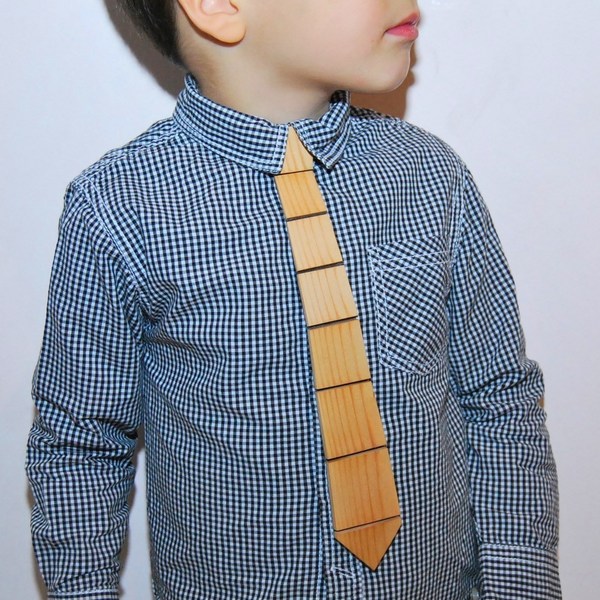 Ξύλινη παιδική γραβάτα Empnoia - ξύλο, χειροποίητα - 3