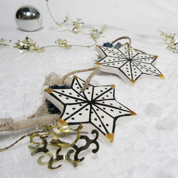 Κεραμικά Χριστουγεννιάτικα Στολίδια | Σκανδιναβική Διακόσμηση - πηλός, χριστουγεννιάτικα δώρα, στολίδια - 4