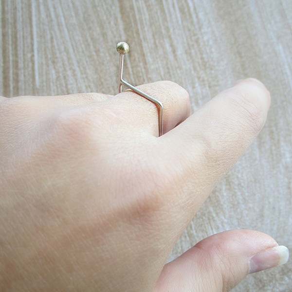 long ring unset ball| χειροποιητο δαχτυλιδι ασημι - ασήμι, μικρά, υποαλλεργικό, φθηνά - 3