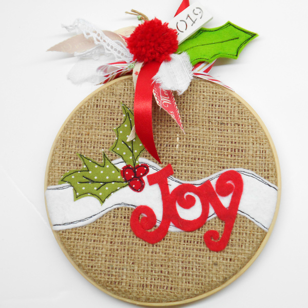 Χριστουγεννιατικο Διακοσμητικό Τελάρο Κεντήματος JOY - διακοσμητικά, χριστουγεννιάτικα δώρα - 3