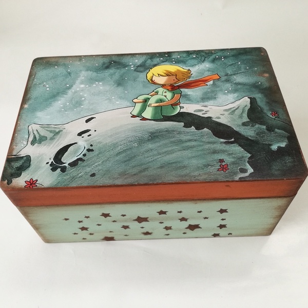 Ξύλινο κουτί petit prince 25Χ16Χ14 εκ. - mdf, οργάνωση & αποθήκευση, κουτιά αποθήκευσης - 2