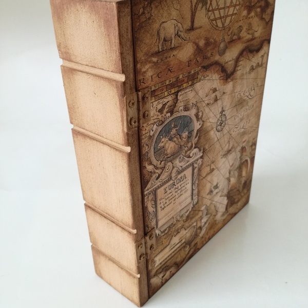 Ρετρό κουτί αποθήκευσης βιβλίο από mdf 23Χ5Χ29 εκ. - mdf, οργάνωση & αποθήκευση