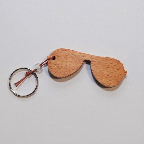 Ξύλινο μπρελόκ γυαλιά ηλίου - χειροποίητα - 2