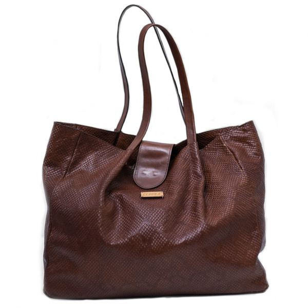 Tote Bag "Melpomeni" - δέρμα, ώμου, μεγάλες, all day, minimal, tote