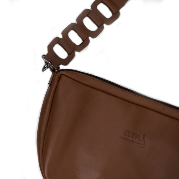 Crossbody bag "Elpida" - δέρμα, χιαστί - 2