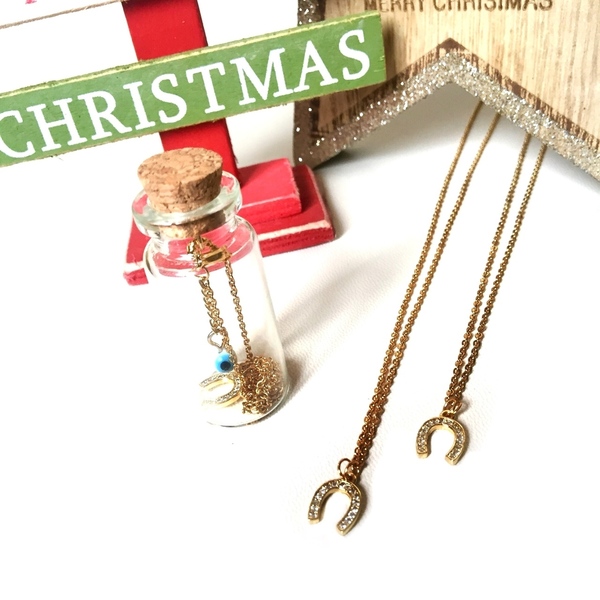 “lucky horseshoe” chain necklace - γυναικεία, χριστουγεννιάτικο, γούρια - 2