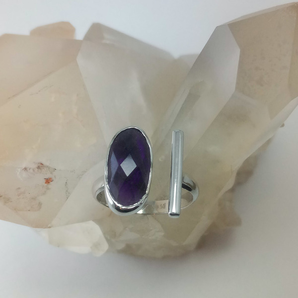 Ασημένιο δαχτυλίδι με αμέθυστο - ασήμι, επιροδιωμένα, αυξομειούμενα, δώρα για γυναίκες - 4