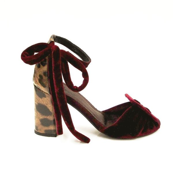 Venezia burgundy heels - δέρμα, γυναικεία, βελούδο - 2