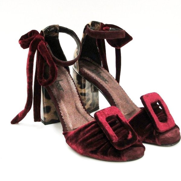 Venezia burgundy heels - δέρμα, γυναικεία, βελούδο