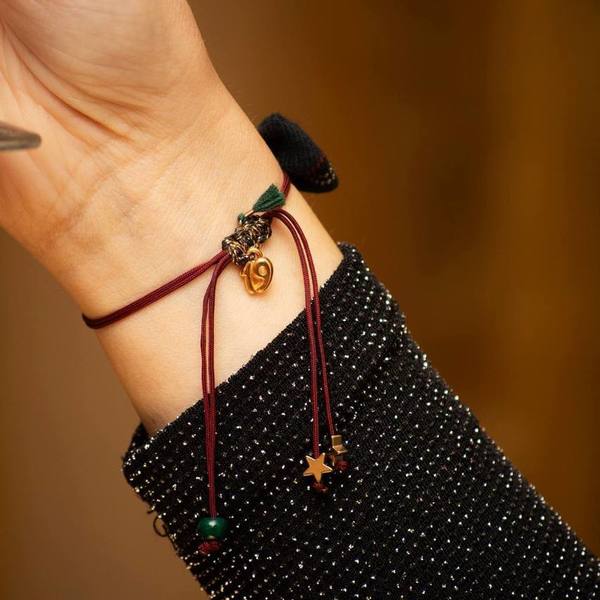 Snowflake Lucky Charm - γούρι, charms, φιόγκος, romantic, χριστουγεννιάτικο, ατσάλι, ημιπολύτιμες πέτρες, χάντρες, αιματίτης, χαολίτης, κόσμημα, αυξομειούμενα, ύφασμα, με φούντες, γούρια κοσμήματα, Black Friday, γούρια - 5