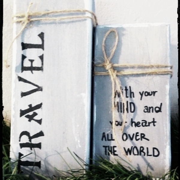 Ξύλινο χειροποίητο κηροπήγιο "Travel" - ρεσώ & κηροπήγια, διακοσμητικά