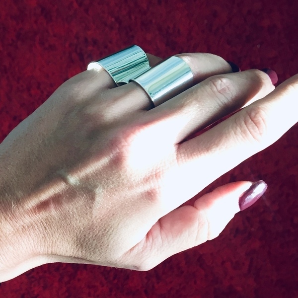 Statement oval ring - statement, minimal, μεγάλα, αυξομειούμενα, φθηνά - 2