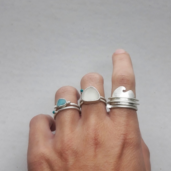 ○ Smisthonitis| ασημένιο δαχτυλίδι με ημιπολύτιμη πέτρα - ασήμι, ημιπολύτιμες πέτρες - 3