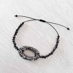 Βραχιόλι Black diamond - ημιπολύτιμες πέτρες, κρύσταλλα, αυξομειούμενα - 4