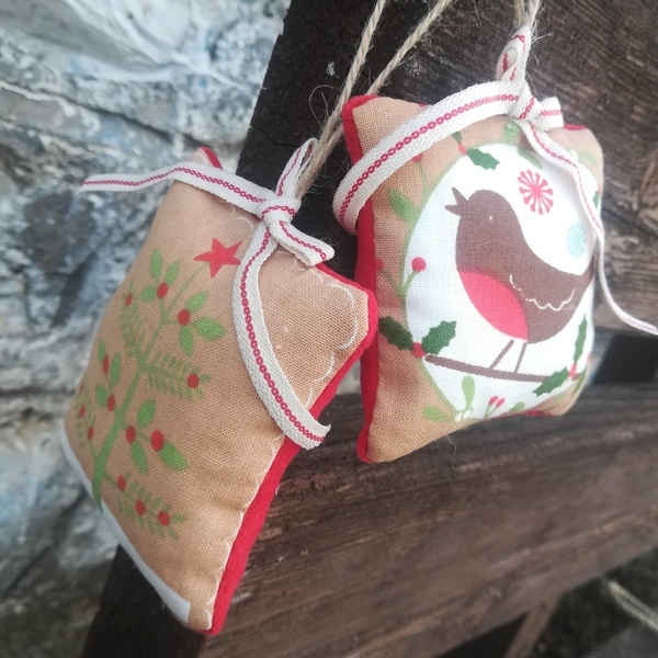 Xmas cushions - ύφασμα, χριστουγεννιάτικο δέντρο, στολίδι δέντρου, στολίδια