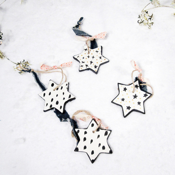 Κεραμικά Χριστουγεννιάτικα Στολιδάκια-Σκανδιναβική Διακόσμηση|σετ 3 - δώρο, πηλός, χριστουγεννιάτικα δώρα, στολίδια - 4
