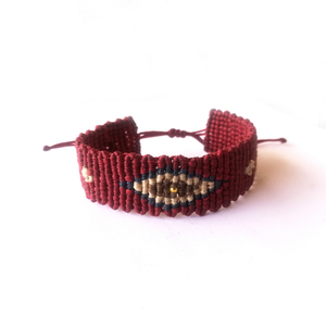 "Evil eye" macrame bracelet - μακραμέ, evil eye, αυξομειούμενα, φαρδιά - 3