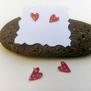 Σκουλαρίκια καρδούλες - καρδιά, δώρο, αγάπη, καρφωτά - 3