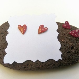 Σκουλαρίκια καρδούλες - καρδιά, δώρο, αγάπη, καρφωτά - 5