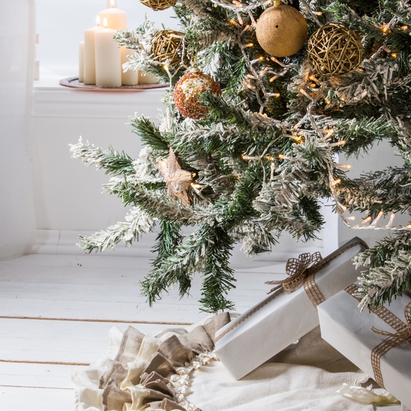 Χριστουγεννιάτικη ποδιά με βολάν για το δέντρο των χριστουγέννων - ύφασμα, χριστουγεννιάτικο, χριστουγεννιάτικα δώρα, πρώτα Χριστούγεννα - 3