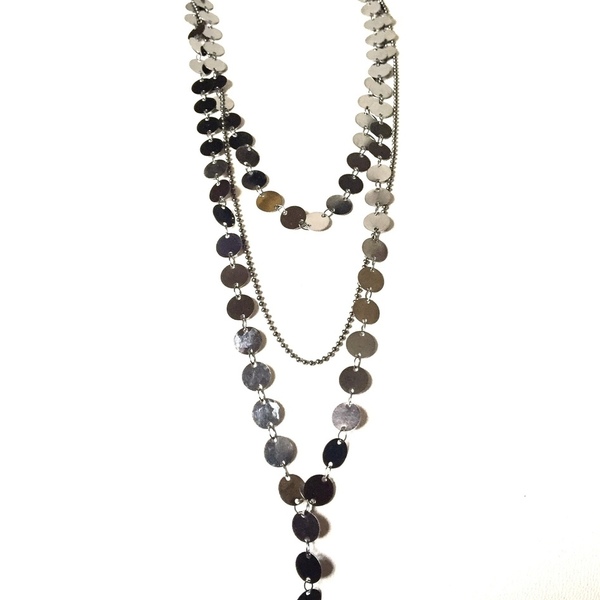 Layer black chain necklace - μοντέρνο, γυναικεία, κοντό, κοντά, layering - 2