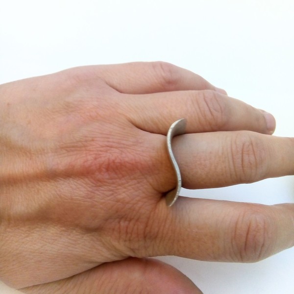 Δαχτυλίδι Κύμα ασήμι 925 - ασήμι, ασήμι 925, minimal, μεγάλα - 5
