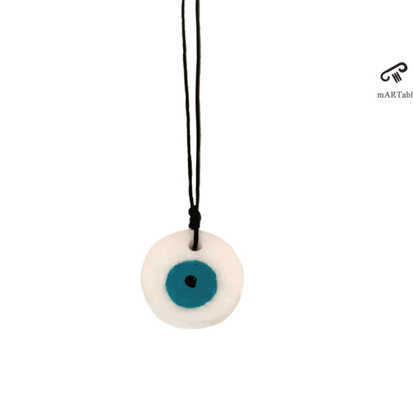 "T h a s s o s" Evil Eye Marble Pendant-Χειροποίητο Κρεμαστό από Ελληνικό Μάρμαρο! - χειροποίητα, μάτι, evil eye - 2