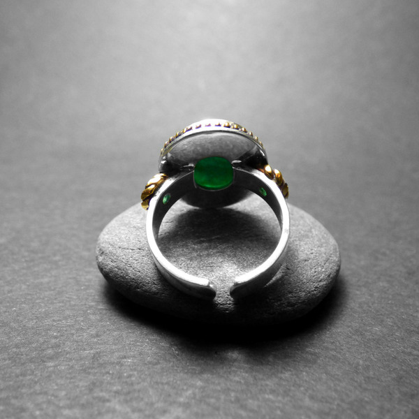 "Εmerald spirit" - Δαχτυλίδι από ασήμι 925 και Σμαράγδι! - ασήμι, ημιπολύτιμες πέτρες, αυξομειούμενα - 3