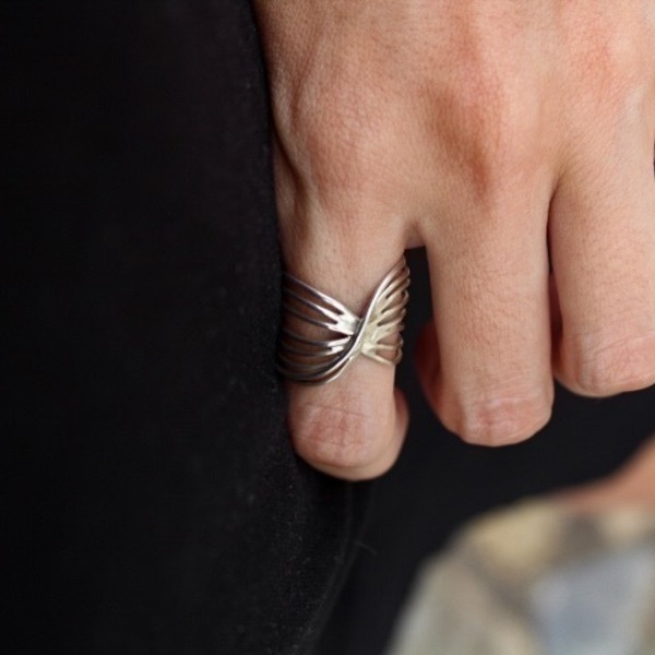Ασημένιο δαχτυλίδι σε δακτυλίους κατασκευασμένο με ασήμι 925 ( labyrinth ring design) - ασήμι, ασήμι 925, επάργυρα, minimal, σταθερά, μεγάλα - 4