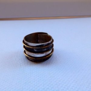 Δαχτυλίδι αντρικό σε ασήμι 925 και χρυσές αποχρώσεις - ασήμι, δαχτυλίδια, μεγάλα, αυξομειούμενα - 2