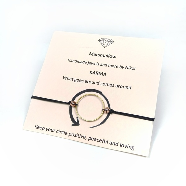 Karma bracelet - charms, επιχρυσωμένα, ορείχαλκος, αυξομειούμενα, φθηνά - 2