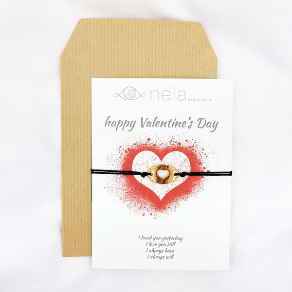 Βραχιόλι Valentine's day heart - charms, επιχρυσωμένα, ορείχαλκος, ζευγάρια, αυξομειούμενα - 2