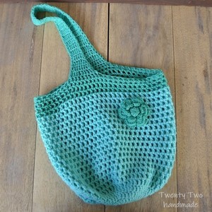 Τυρκουάζ τσάντα δίχτυ σε μικρό μέγεθος - ώμου, πλεκτές τσάντες, φθηνές - 4