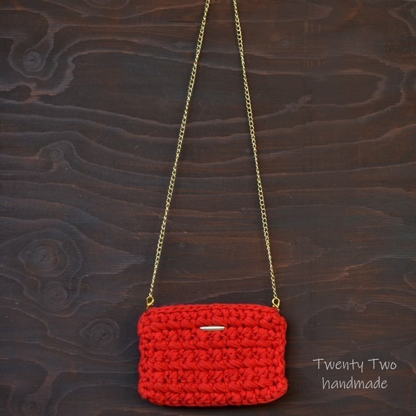 Κόκκινη τσάντα "Βανέσα" - χιαστί - 3